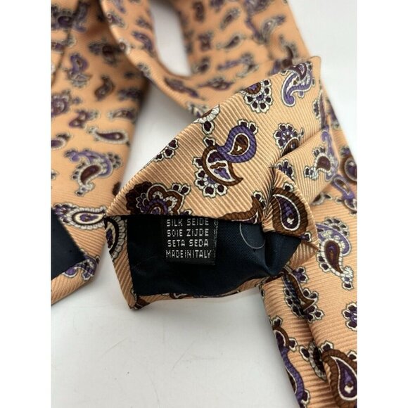 VTG LOT OF 3 Yellow Tone Silk Ties Made in Italy Paisley, Textured Pattern - Picture 9 of 9